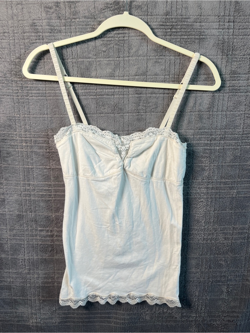 American Eagle Outfitters White Lace-Trim Spaghetti Strap Camisole